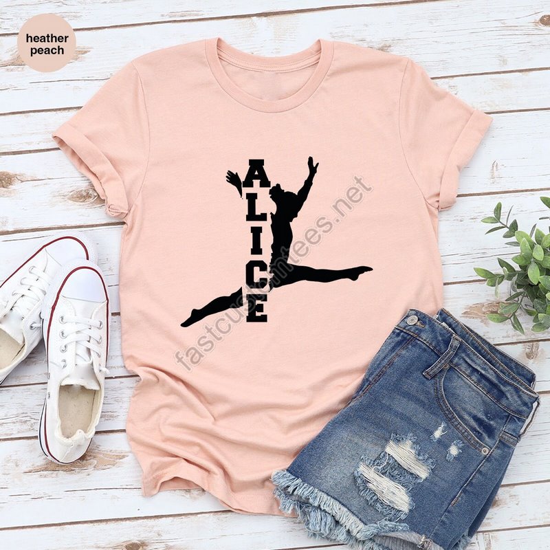 Customized Gymnastics Shirts Cool Personalized Graphic Tees Trendy Birthday Gift Gymnastic Tshirt Gymnastics Mom Outfit Sports Clothing