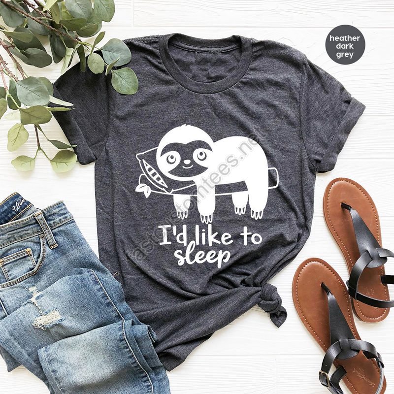 Cute Lazy Sloth T-shirt Animal Graphic Tees Funny Sloth Outfit Toddler Girl Shirt Animal Love Clothing Gifts For Kids Shirts For Men