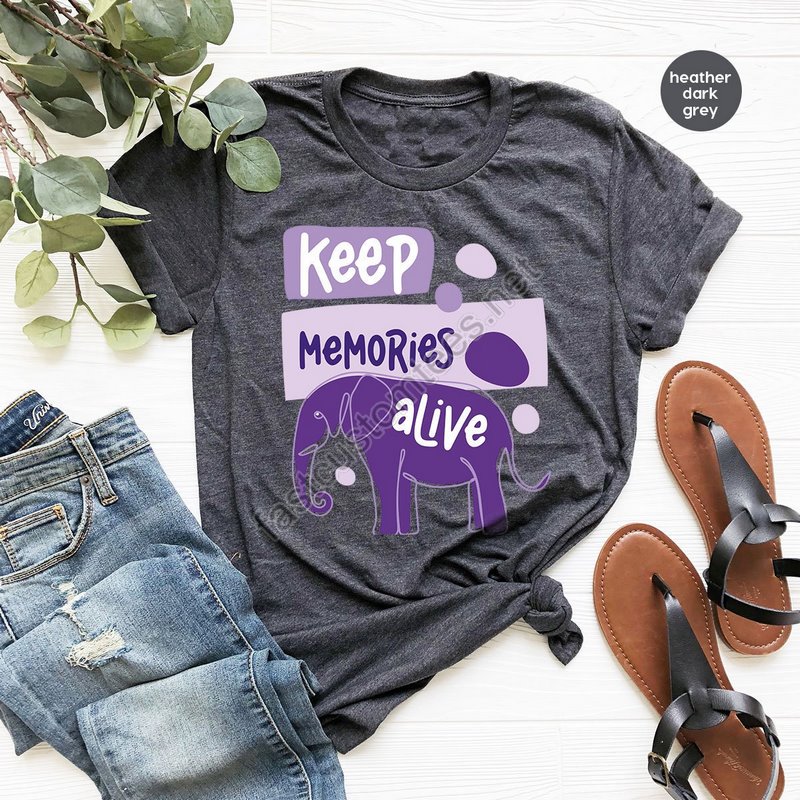 Alzheimer Shirt Alzheimers Gifts Alzheimers Disease Awareness Shirt Alzheimers Awareness Tee Alzheimers Shirt Keep Memories Alive Shirt