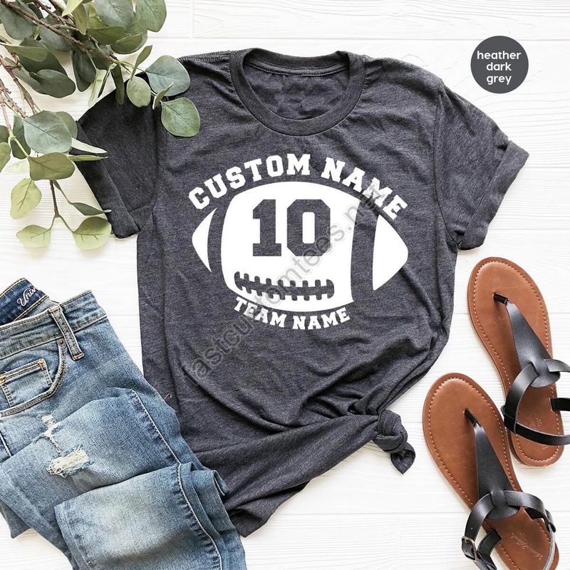 Football Player Gifts Custom Team Name Graphic Tees Customized Football Shirt Sport Shirts Football Coach Clothing Personalized T-shirt