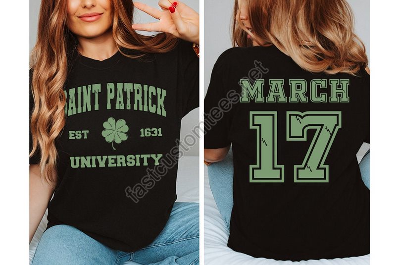 St Patricks Day Shirt Irish Crewneck Sweatshirt Retro St Patricks Day T-shirt St Patricks Day Gift Shirts For Women Irish Gifts