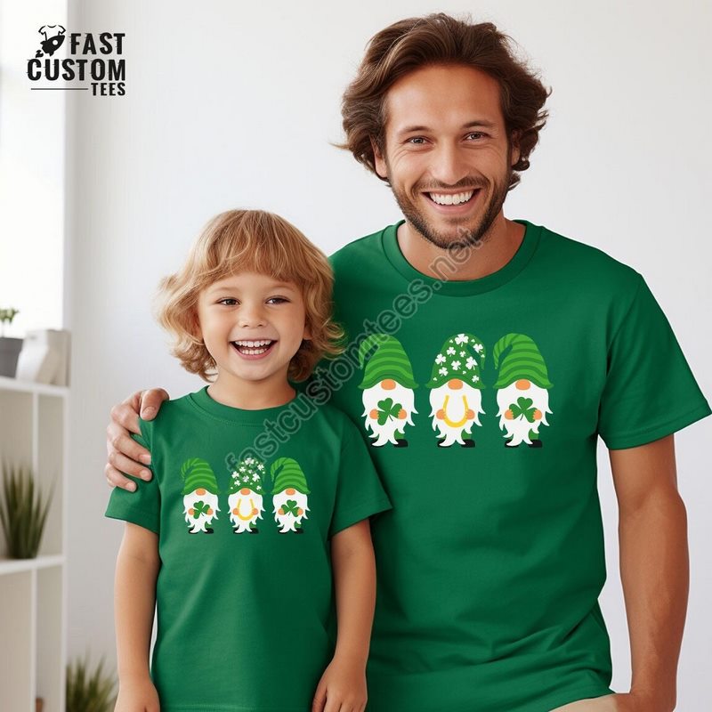 St Patricks Day Gnomes T-shirt Cute St Patricks Day Gifts Vintage Crewneck Sweatshirt Gifts For Her Graphic Tees Shirts For Women