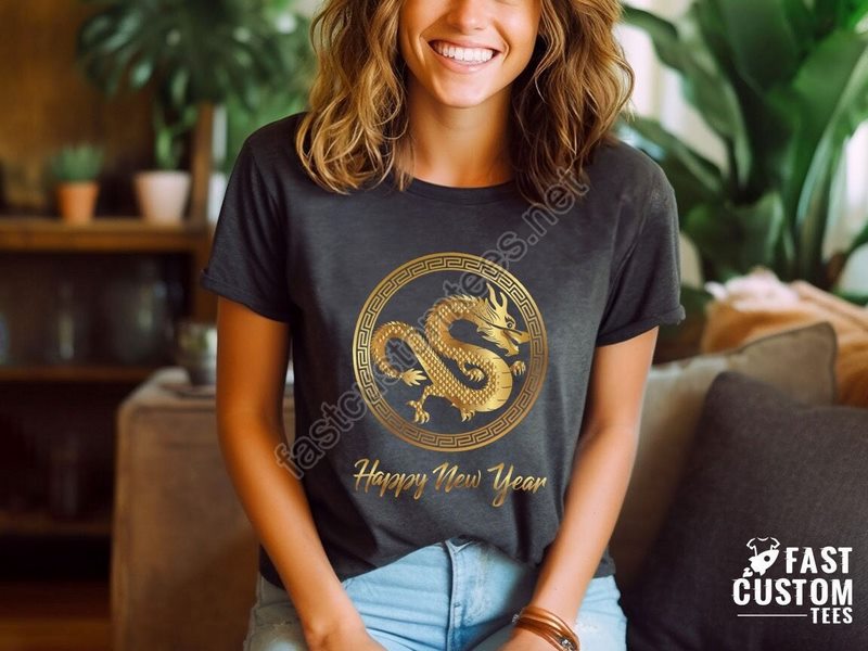 Lunar New Year Shirt Happy New Year Gifts Year Of The Dragon Tshirts Chinese Dragon Tees Chinese New Year T-shirts Dragon T Shirts