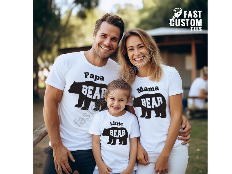 Family Bear Matching Shirt Custom Bear Shirt Mama Bear Tee Papa Bear Shirt Family Bear Shirt Little Bear Tee Custom Family Bear Outfit