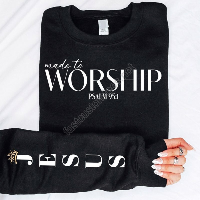 Made To Worship Sweatshirt Religious Shirt Jesus Sweatshirt Inspirational Long Sleeve Shirt Christian Sweatshirt Worship Team Shirts