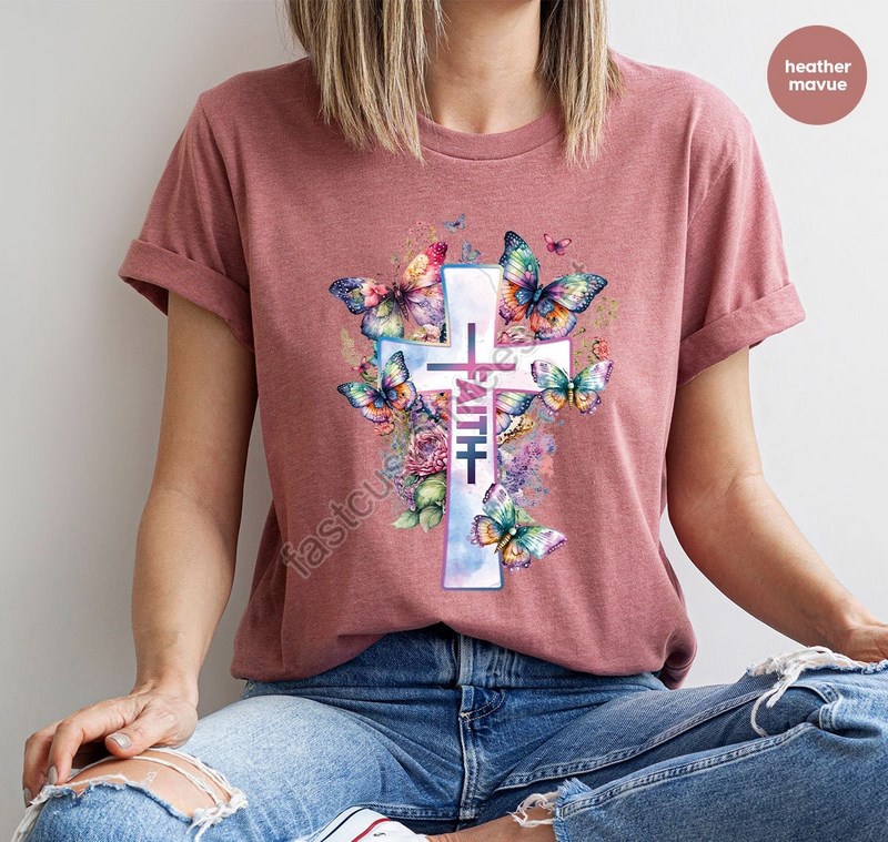 Faith Cross Shirt Love And Grace Shirt Vertical Faith Cross Retro Faith T Shirt Christian Cross Graphic Tees Christian Women Gift