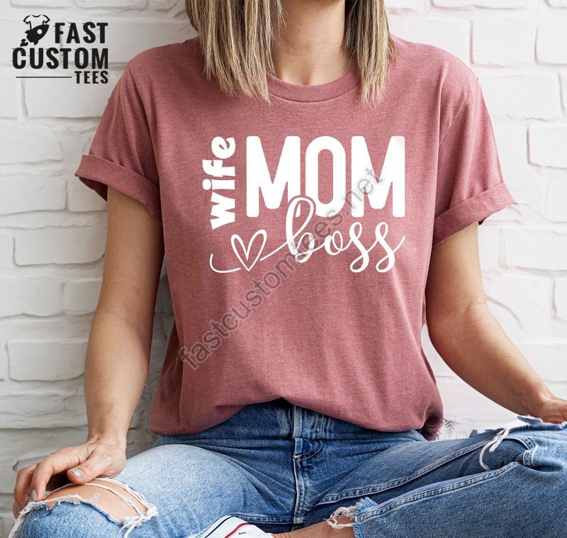 Wife Mom Boss Shirt Mothers Day Tshirt Mama Boss Shirt Mother's Day Gift Mom Shirt Gift For Mom Retro Mom Tshirt Strong Mothers Shirt