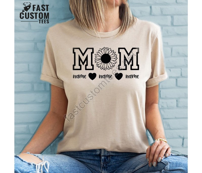 Custom Mama Shirt Mom Shirt With Names Custom Mama Gift Mother's Day Shirt Mama With Kids Names Tshirt Gift For Mom Floral Mama Tees