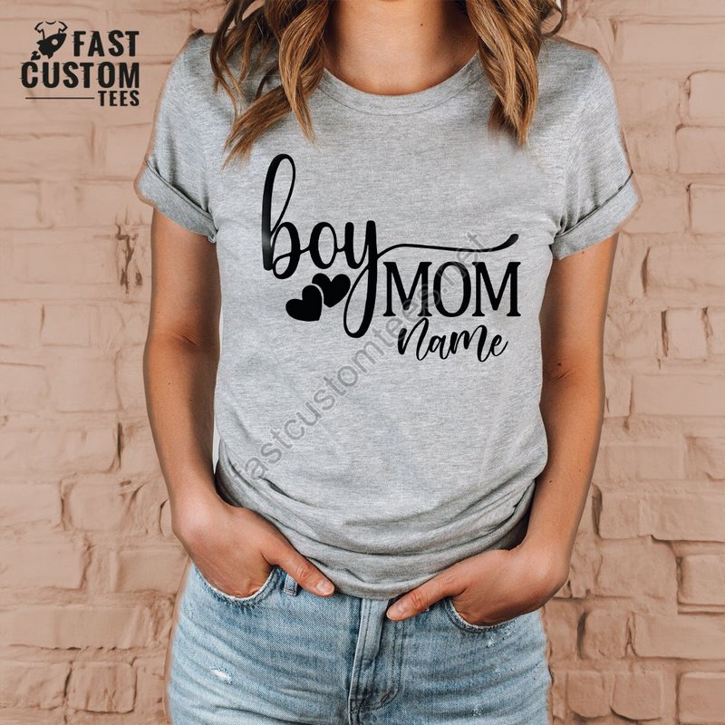 Custom Boy Mom Shirt Mom Of Boys Tees Gift For Mom Family Matching Tee Boy Mama Gift Tee New Mom Gift Custom Mama Tee Mothers Day Tee