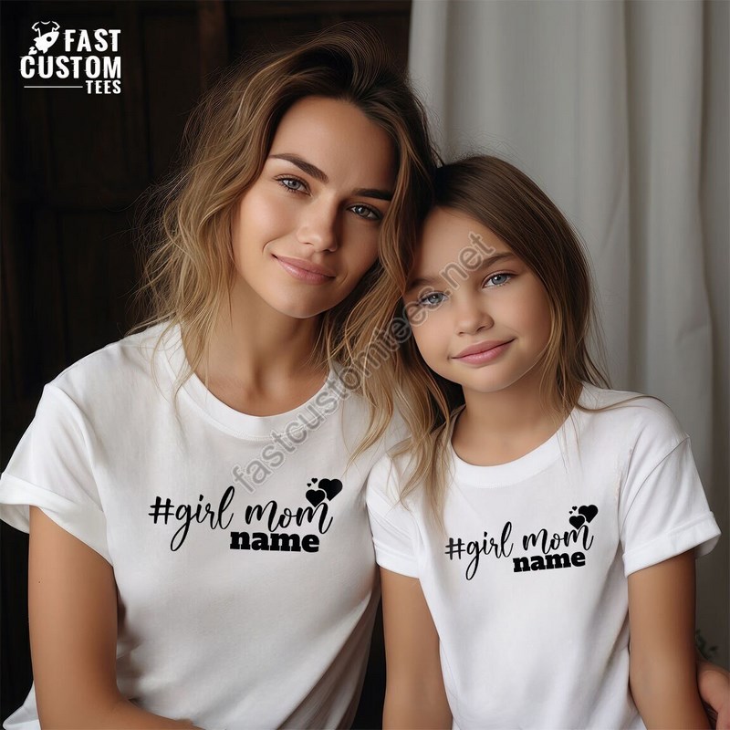 Girl Mom Custom Name Shirt Shirt With Kids Names Mom Of Girls Shirt Mothers Day Shirt Family Matching Tee Gift For Mom New Mom Gift