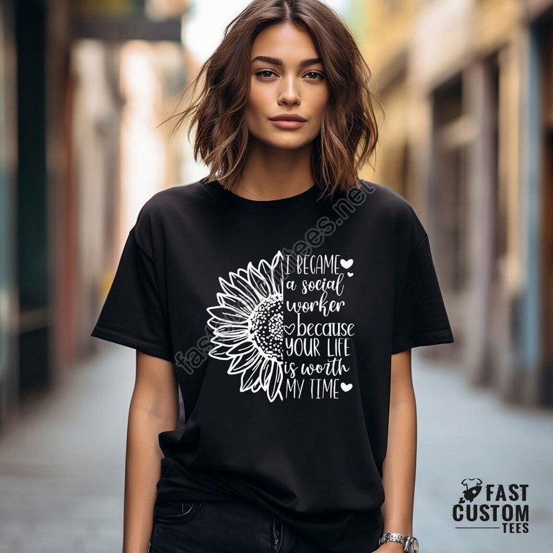 I Became A Social Worker Shirt Social Worker Gift Sunflower Social Work Shirt Social Work Hearth Shirt Social Work Shirt Social Worker