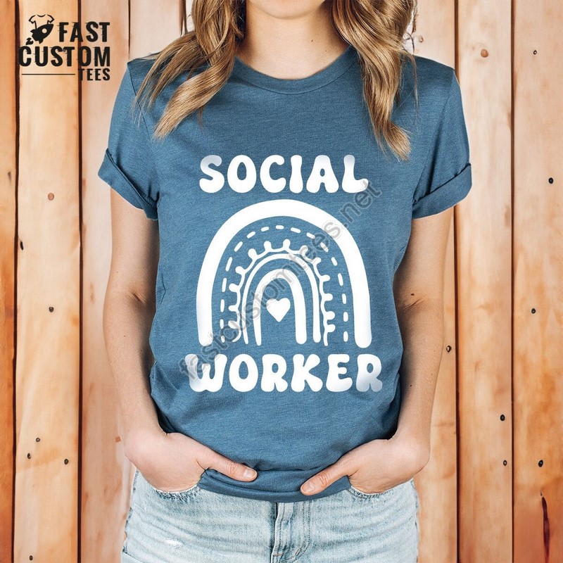 Rainbow Social Worker T-shirt Motivational Gift For Social Worker Social Worker Life Shirt Health Care Social Worker Office Gift