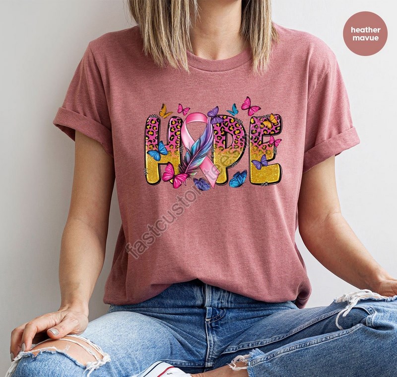 Breast Cancer Support Breast Cancer Shirts Breast Cancer Awareness Shirt Hope Butterfly Breast Cancer Shirt Breast Cancer Ribbon Shirt