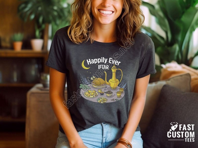 Happily Ever Iftar Eid Mubarak Tee Ramadan Kareem T Shirt Iftar Shirt Fasting Tee Ramadan Gift Shirts Islamic Shirts Muslim Kids Tee