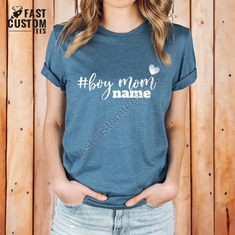 Custom Boy Mom Shirt Gift For Mom Mom Of Boys Shirt Mom Boy Matching Tee Kids Name Shirt New Mom Gift Custom Mama Tee Mothers Day Tee