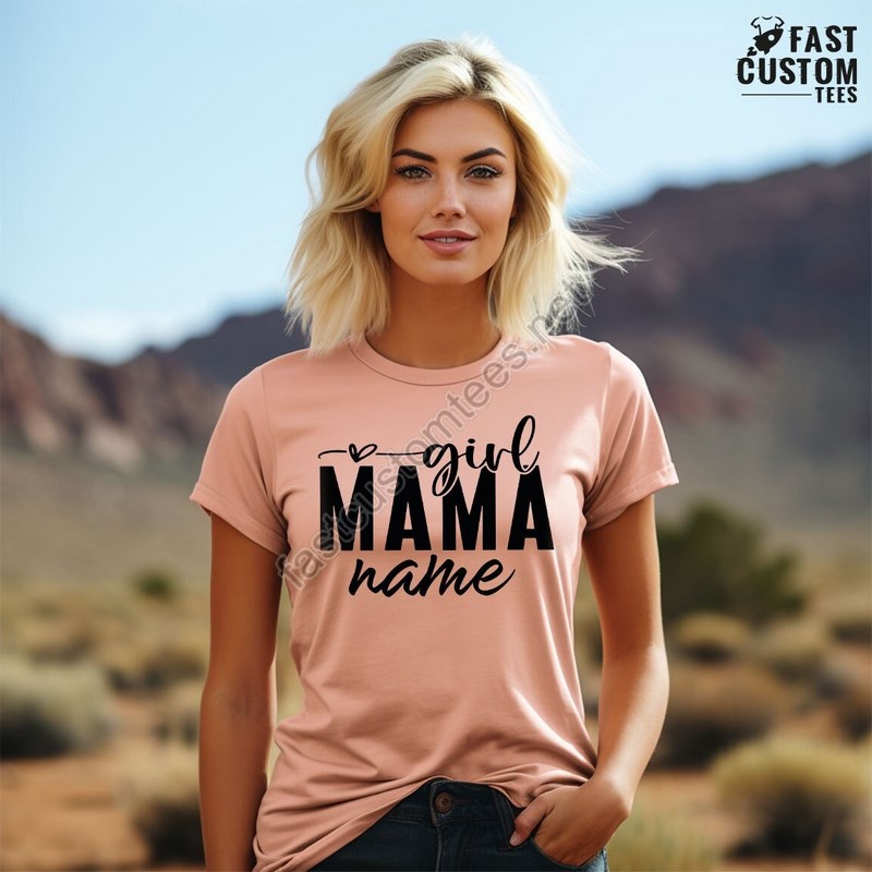 Custom Girl Mama Shirt Shirt With Kids Names Mom Of Girls Shirt Family Matching Tee Mothers Day Shirt Gift For Girl Mom New Mom Gift