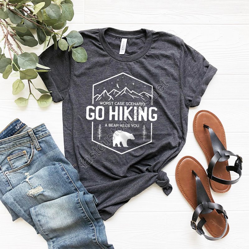 Hiking Shirt Camping Shirt Go Hiking Bear Kills You Mountain Shirt Adventure Shirt Travel Shirt Outdoor Shirt Nature Lover Shirt