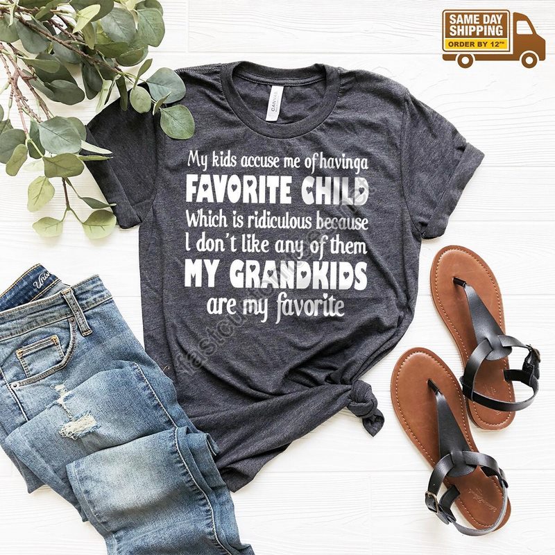 Cute Grandparents Shirt Favorite Child T-shirt Grandpa Tshirt Sarcastic Family Shirt Grandparents Gift Best Grandkids Shirt