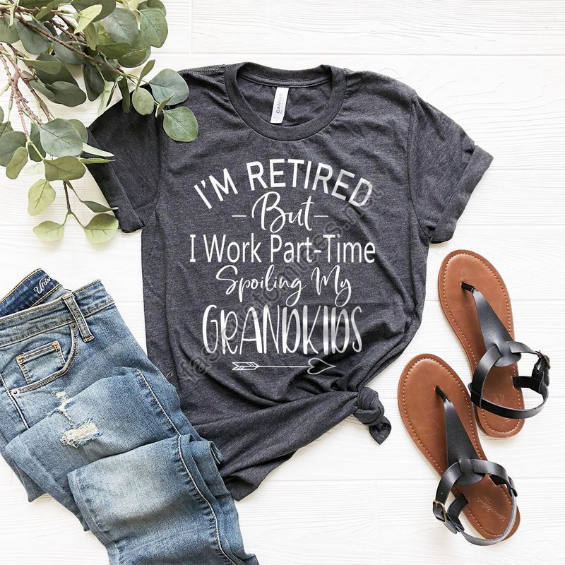 Retired Grandparents Shirt Retired Grandpa Shirt Retired Grandma Shirt Gift From Grandkids Spoiling Grandkids Shirt I'm Retired T-shirt