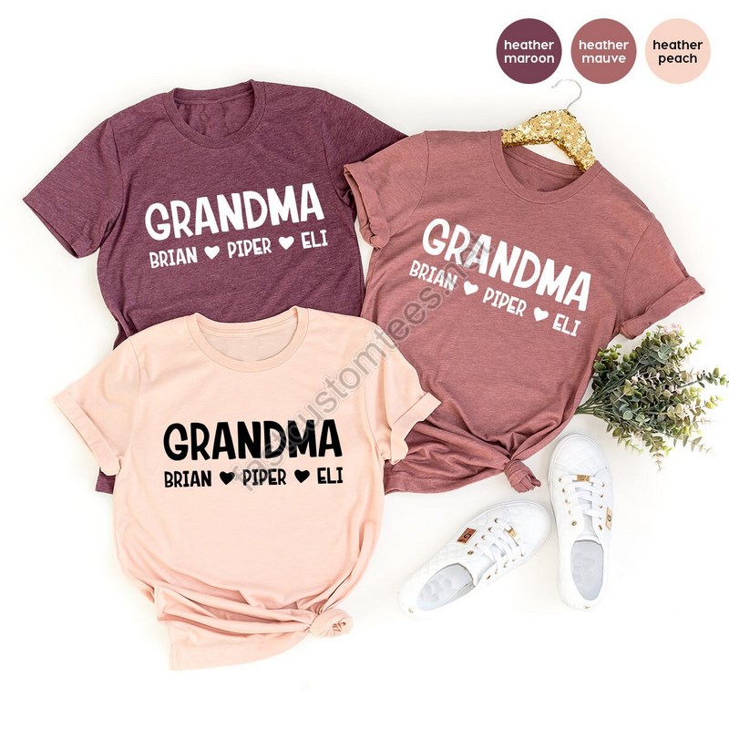 Personalized Grandma Shirt Custom Grandma Tee Grandma T Shirt Gift From Grandma Grandmother Tees Grandma Shirt Grandma Gifts