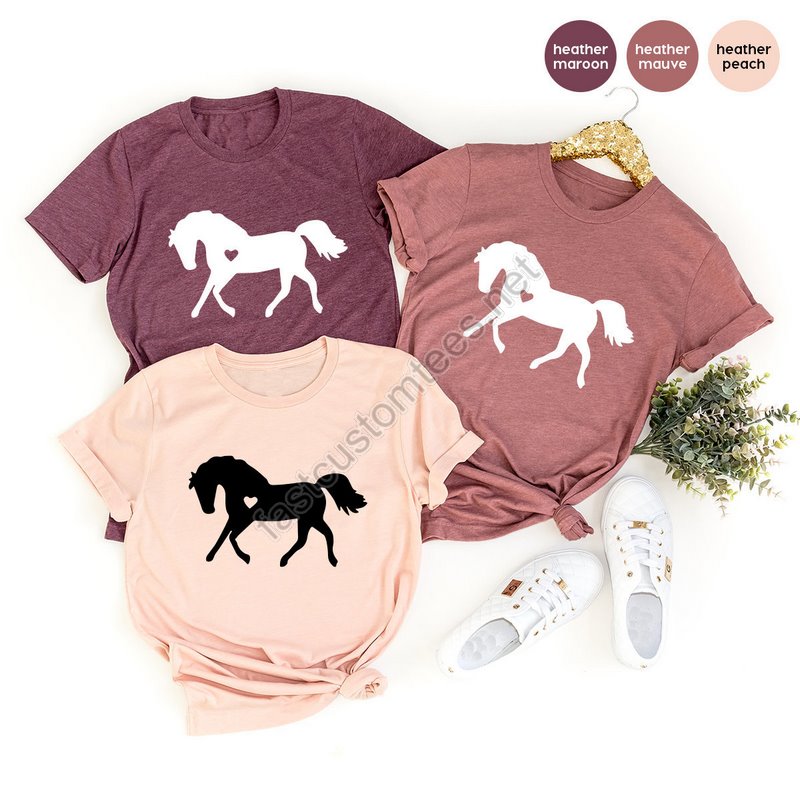 Horse Lover Shirt Horse Lover T Shirt Horse With Heart Tee Horse T Shirts Horse Lover Gift Vet Shirt Gift For Horse Lover Horse Tee