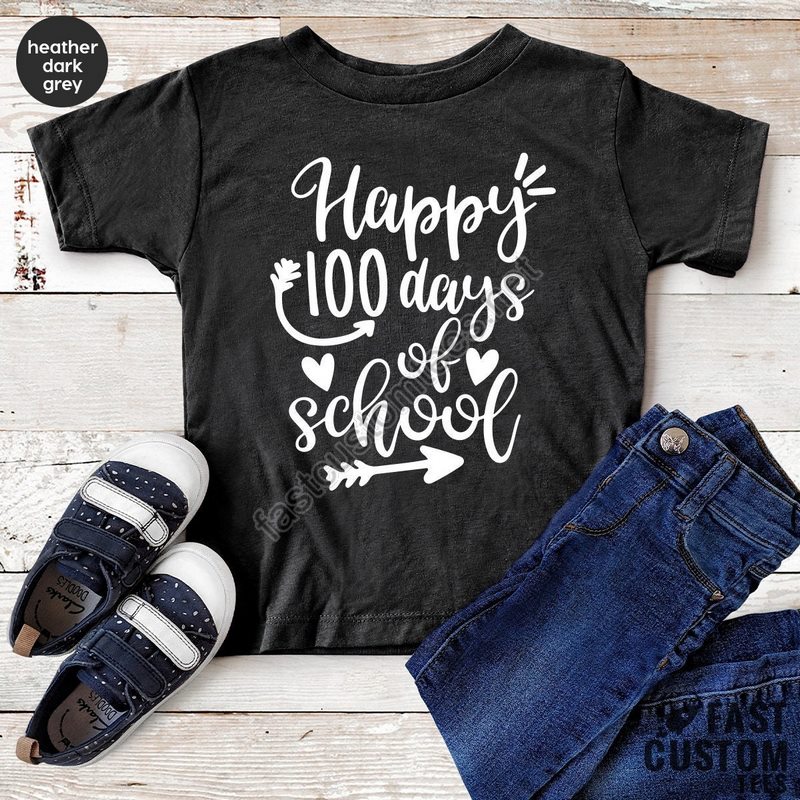 Teacher T Shirt Happy 100 Days Of School Shirt Back To School Tshirt Kindergarten Shirts Schooling Shirt Gift For Student Teacher Gift