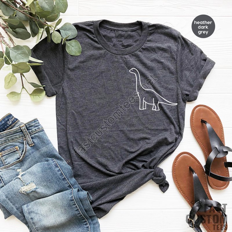 Dinosaur T Shirt Dinasour Pocket Tshirt Brontosaurus Shirt Jurassic T Shirt Dino Tshirt Cute Dinosaur Shirt Brachiosaurus Shirt