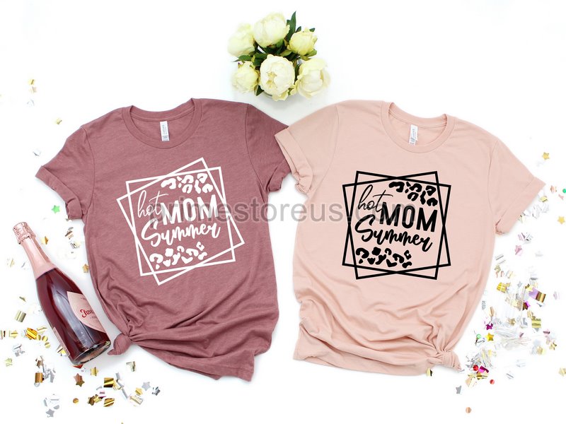 Hot Mom Summer T-shirt Grandmother Gift Cool Mom Shirts Beach Tank Summer Holiday Apparel Family Vacation Outfit Beach Travel Tshirt