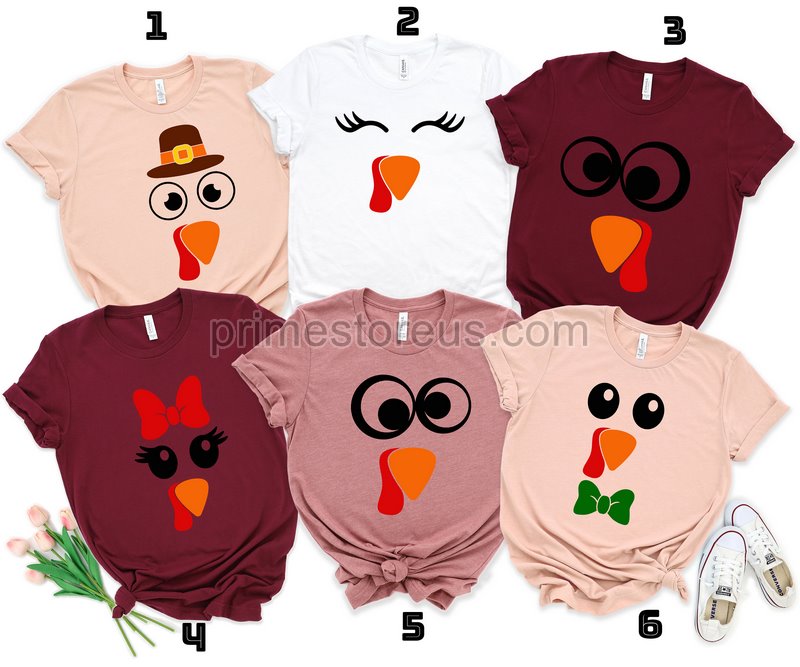 Cute Turkey Faces Thanksgiving Shirt Friendsgiving Shirts Thanksgiving Shirt Thankful Greatful Blessed Fall Shirtsfall Teacher Shirt