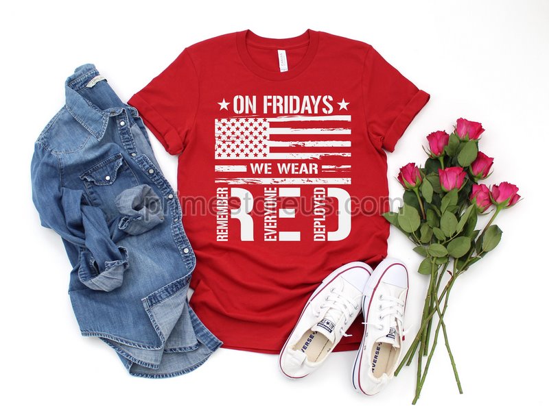 On Friday We Wear Red Shirt We Wear Red Remember Everyone Deployed American Flag Us Veteran T-shirt Red Friday Shirt