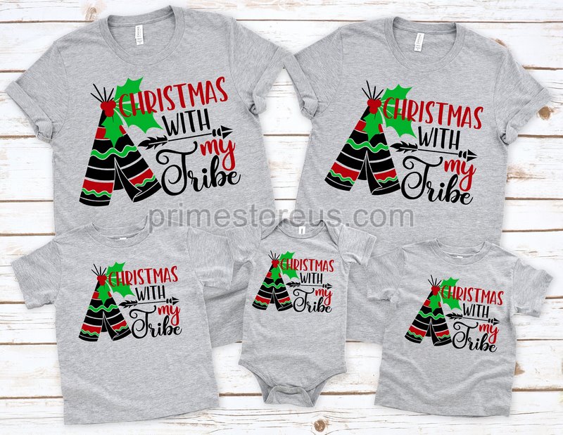 Christmas With My Tribe Shirtchristmas Shirtbuffalo Plaid Christmas Shirtmatching Family Christmas Shirtschristmas Giftfamily Christmas