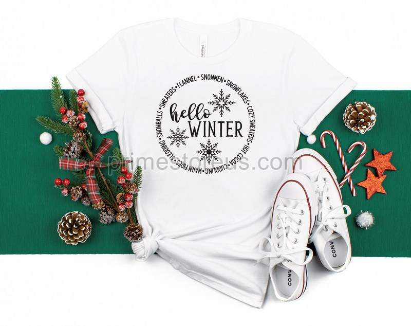 Hello Winter Shirt Finally Winter Shirt Winter Season Shirt Christmas Shirt Holiday Tee Hello Snowy Day Shirt Family Winter Shirt