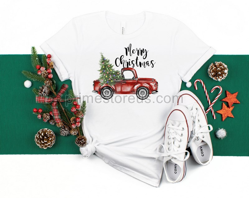 Merry Christmas Old Red Truck Shirt Christmas Shirt Buffalo Plaid Truck Shirt Christmas Tee Christmas Truck Family Shirts Family Shirts