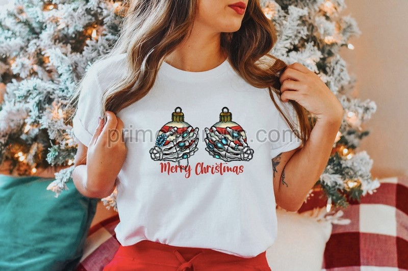 Skeleton Hand Ornament Shirt Retro Skeleton Shirt Christmas Shirt Christmas Gift Holiday Gift Family Holiday Merry Christmas Skeleton