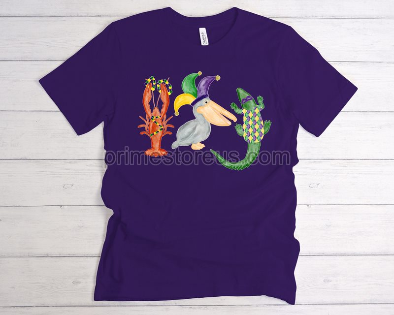 Watercolor Mardi Gras Shirt Mardi Gras Shirt Mardi Gras Crocodile Shirt New Orleans Tee Mardi Gras Flag Nola Shirtfat Tuesday Shirt