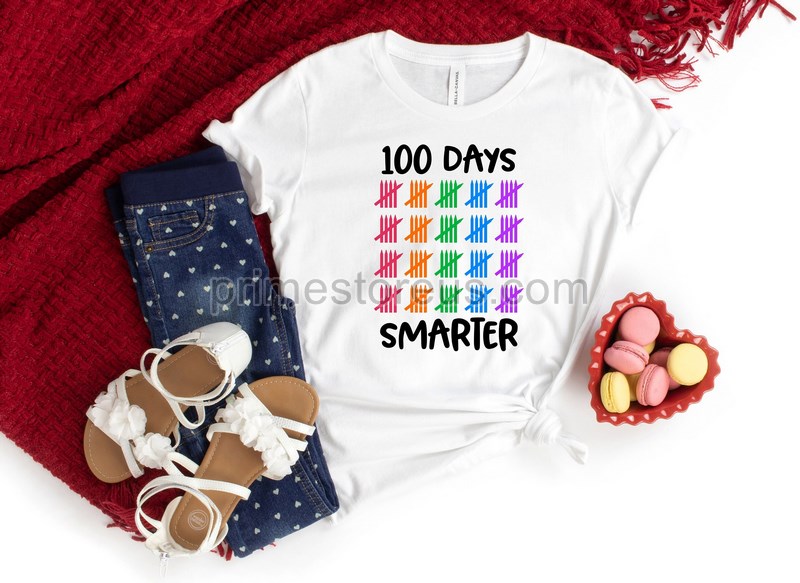 100 Days Smarter Shirts Happy 100 Days Of School Shirt Back To School Shirt Kindergarten Shirts Schooling Shirt Gift For Student