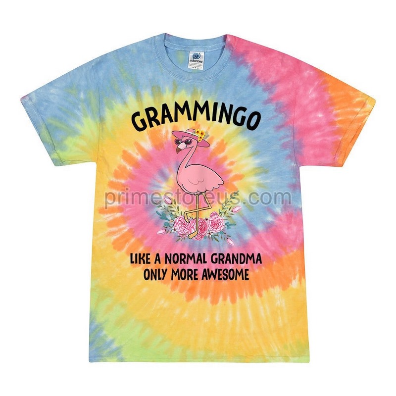 Tie Dye Flamingo Shirt Tie Dye Shirt Grammingo Shirt Grandmother T-shirt Grammingo Like A Normal Grandma Only More Awesome Tshirt