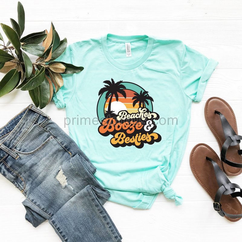 Beaches Booze Besties Girls Vacation Shirt Funny Summer Shirt Summer Woman Shirt Beaches Shirt Beach Vacation Shirt Summer Tank Top