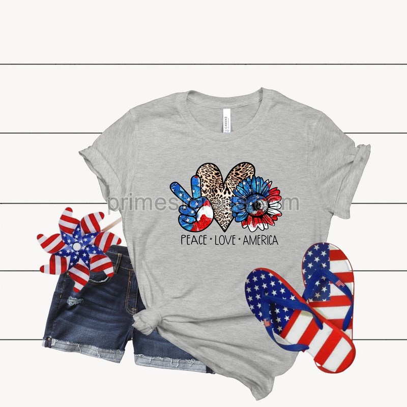 Peace Love America Shirt Usa Flag And Leopard Stars And Stripes Retro American Flag Highland Cow With 4th July American Flag Shirt