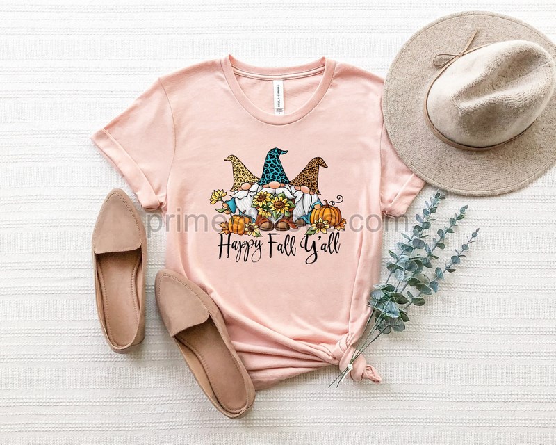 Happy Fall Y'all Gnomes Shirt Cute Fall Shirt Fall Gnomes Shirtthanksgiving Shirt Gnome Fall Shirt Thanksgiving Gnomes Gnomes Shirt