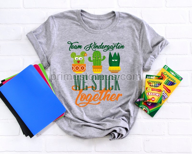 Cactus Teacher Team Shirts We Stick Together Shirt Teacher Grade Team Kindergarten Team Shirts Stick Together Cactus Shirtkinder Squad