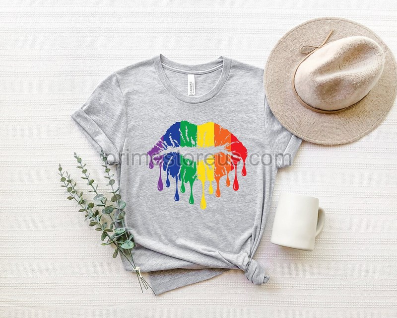 Rainbow Dripping Lips Love Is Love Shirt Rainbow Lips Shirt Pride Shirt Lgbt Shirt Kindness Shirts Lgbtq Support Tees Gay Pride Shirt