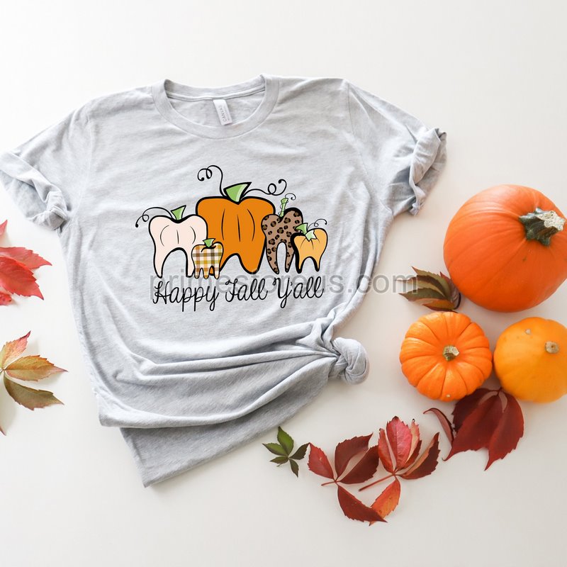 Dentist Fall Shirt Fall Shirt Dentist Thanksgiving Shirt Pumpkin Teeth Shirt Thanksgiving Shirtdental Halloween Shirts Trick Or Teeth