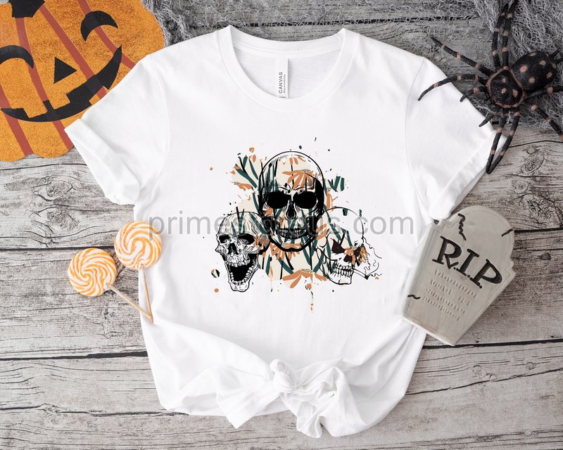 Watercolor Style Art Shirt Floral Skull T-shirt Minimalist Shirt Floral Tee Art Lover Tee Comfy Aesthetic Shirt Cute Flowers Tee