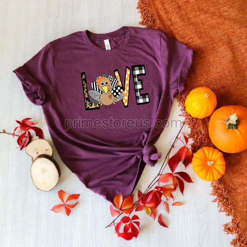 Love Thankful T Shirt Thankful Shirt Love Thanksgiving T Shirt Fall T Shirt Autumn T Shirt For Women Thanksgiving Top Thankful Fall Women