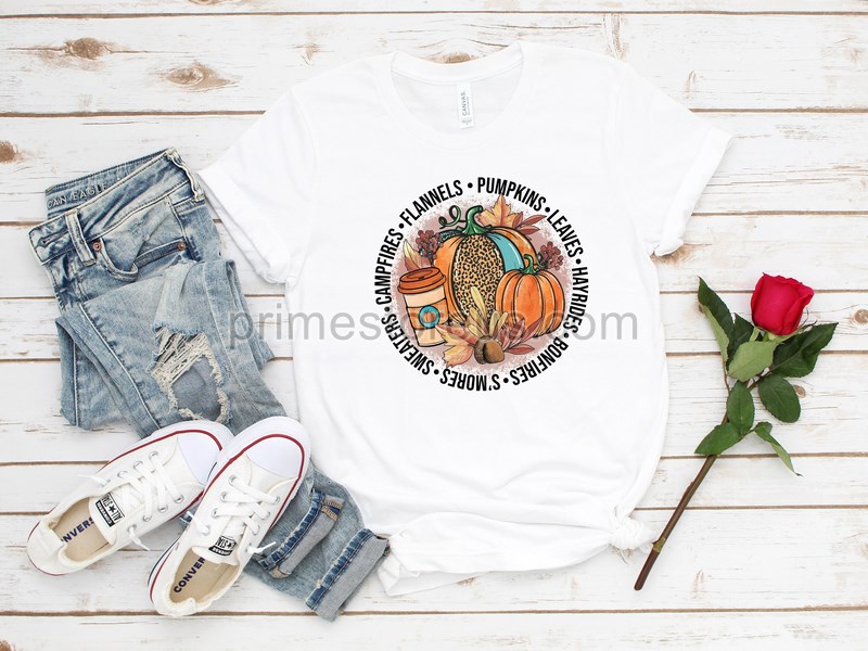 Flannels Pumpkins Hayrides Smores Bonfires Funny Fall Shirt Pumpkin Patchfall Shirtthanksgiving Shirt Autumn Shirt Pumpkin Shirt