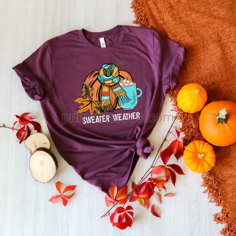 Sweater Weather Shirt Fall Shirt Thanksgiving Shirt Fall Girl Shirt Autumn Shirtpumpkin Shirt Thanksgiving Food Shirtwomen Fall Shirts