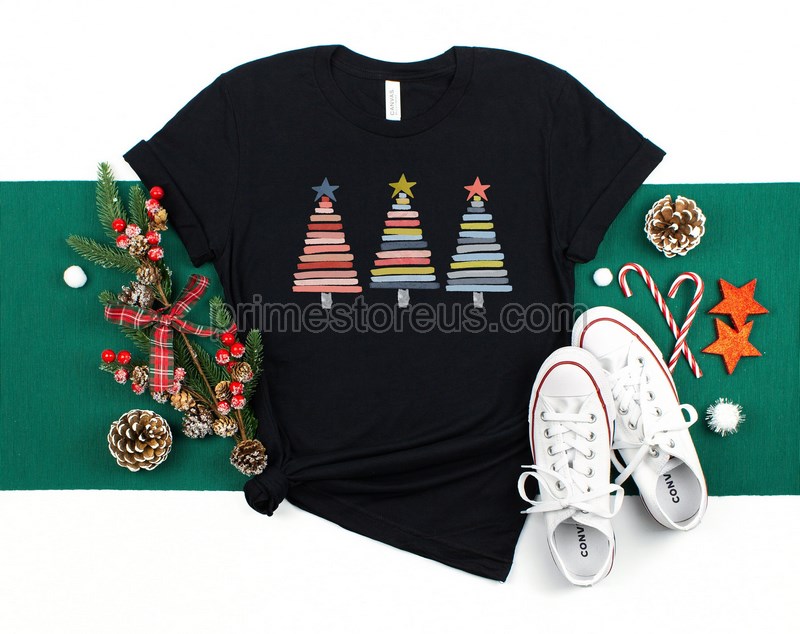 Christmas Watercolor Trees Shirt Christmas Shirts For Women Christmas Tee Christmas Tshirt Shirts For Christmascute Christmas T-shirt