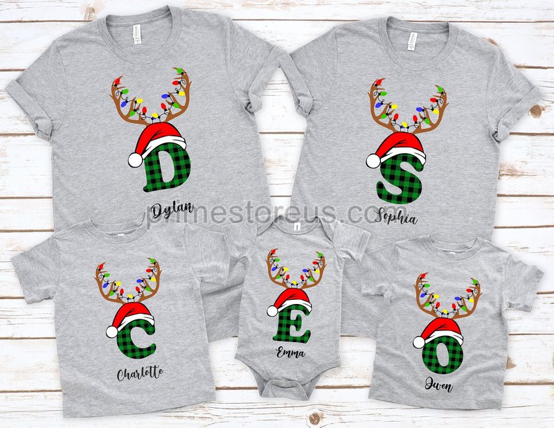 Monogrammed Family Christmas Shirt Womens Christmas Christmas Monogram Shirt Custom Christmas Shirt Christmas Gift Custom Gift