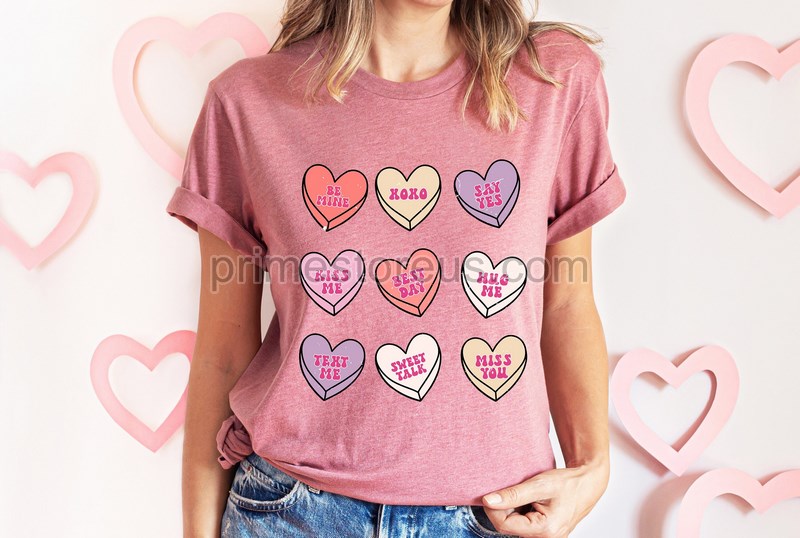 Valentines Day Shirt Conversation Hearts Shirt Valentines Day Shirts For Women Valentines Day Gift Cute Heart Shirt Gift For Lover